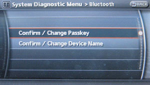 Infiniti Display Bluetooth Menu