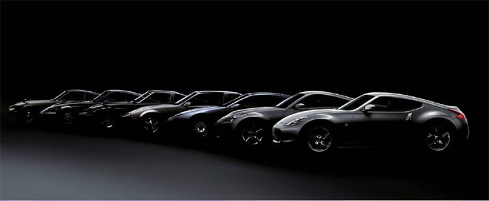 All generations of the Z from the first Datsun 240z to the current 370z model